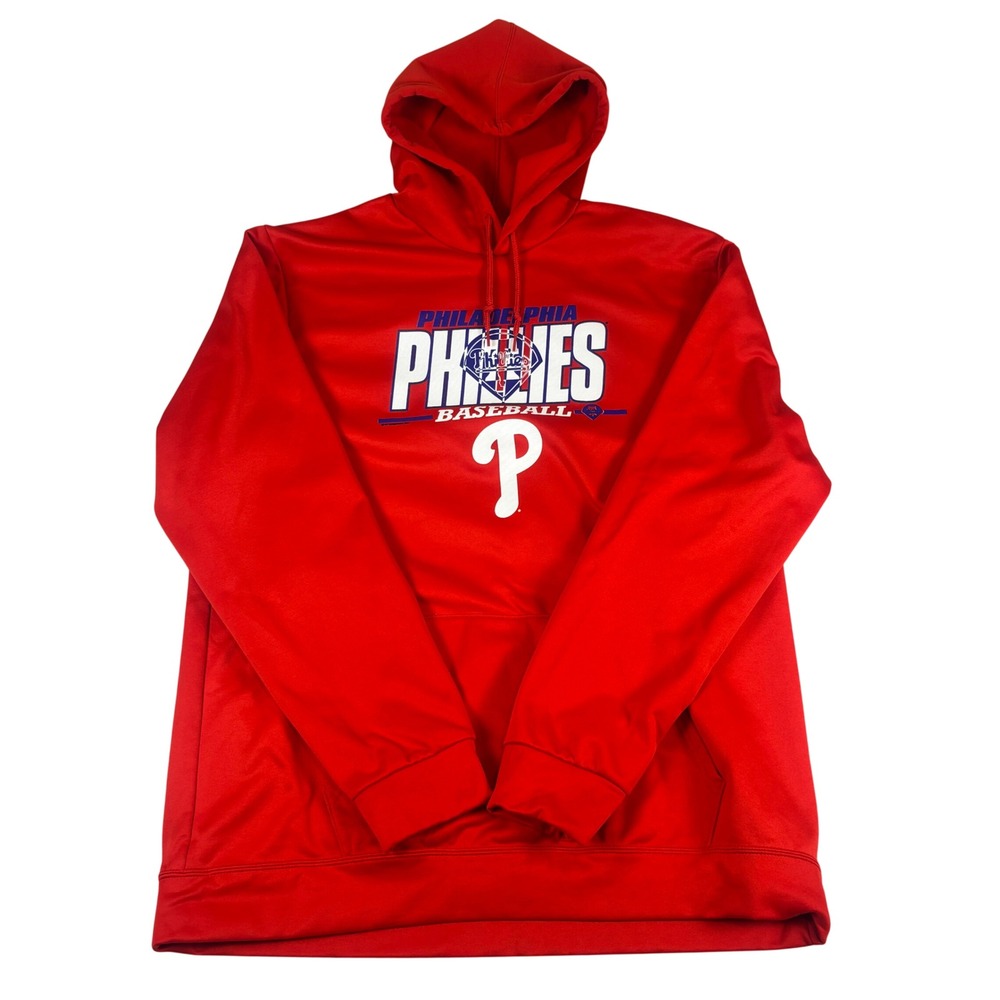 MLB Philadelphia Phillies Red Hoodie TX3 Cool Baseball Sweatshirt Mens 2XL
